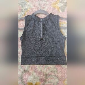 Honeycutt Dancewear Xs Charcoal Zip-Up Crop Top
